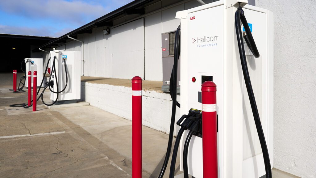 The new EV charging station by Hallcon in San Jose.