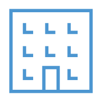 Blue building icon