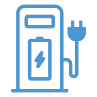Blue EV charger icon