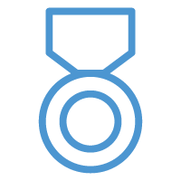 Blue gold medal icon