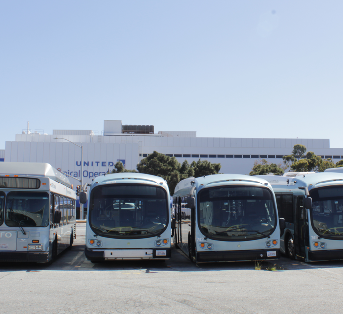 Bus fleet at San Francisco International Airport