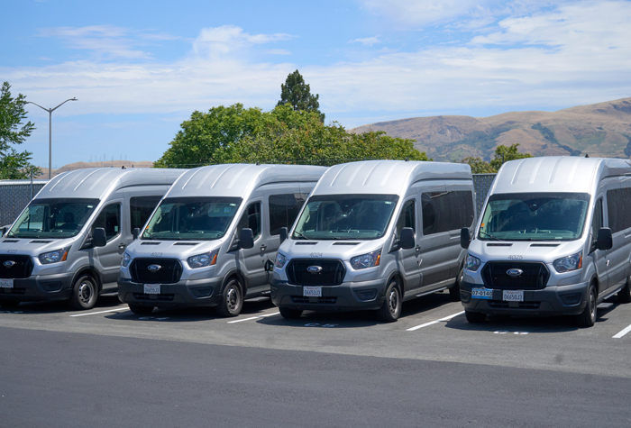 Hallcon transit vehicles lined up