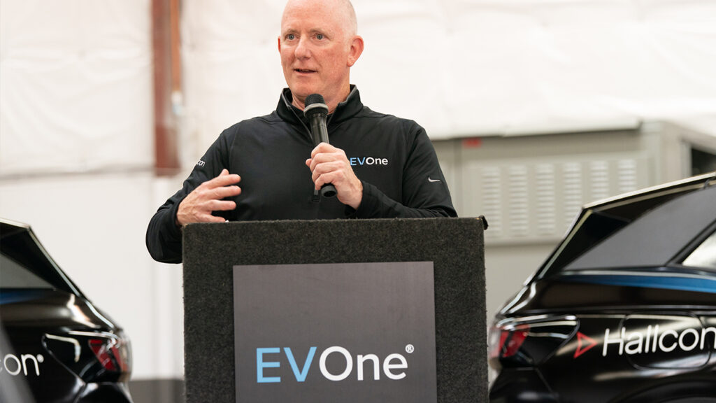 John R. Stoiber speaking at EV Groundbreaking Event