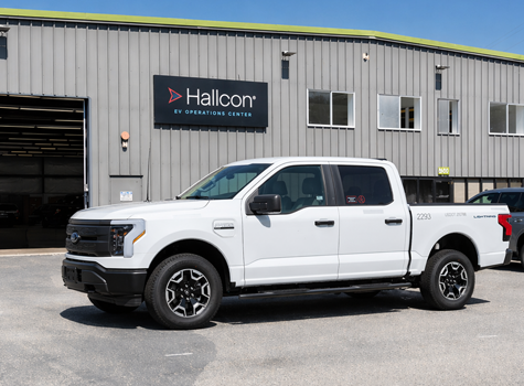 F150 Lightning at Hallcon EVOne Operations Center in Redmond, WA.